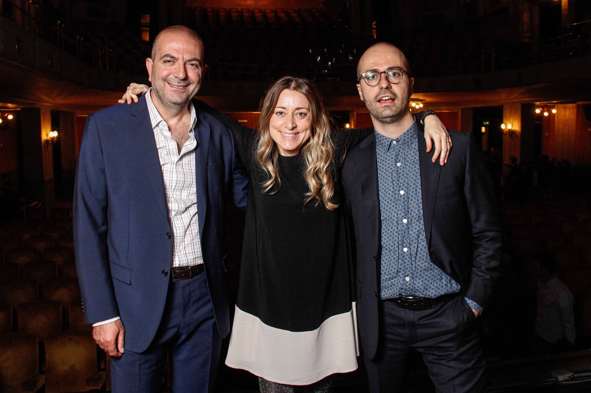Palestinian director Hany Abu-Assad, festival directors Lisa Chiari and Roberto Ruta - Openig Night
